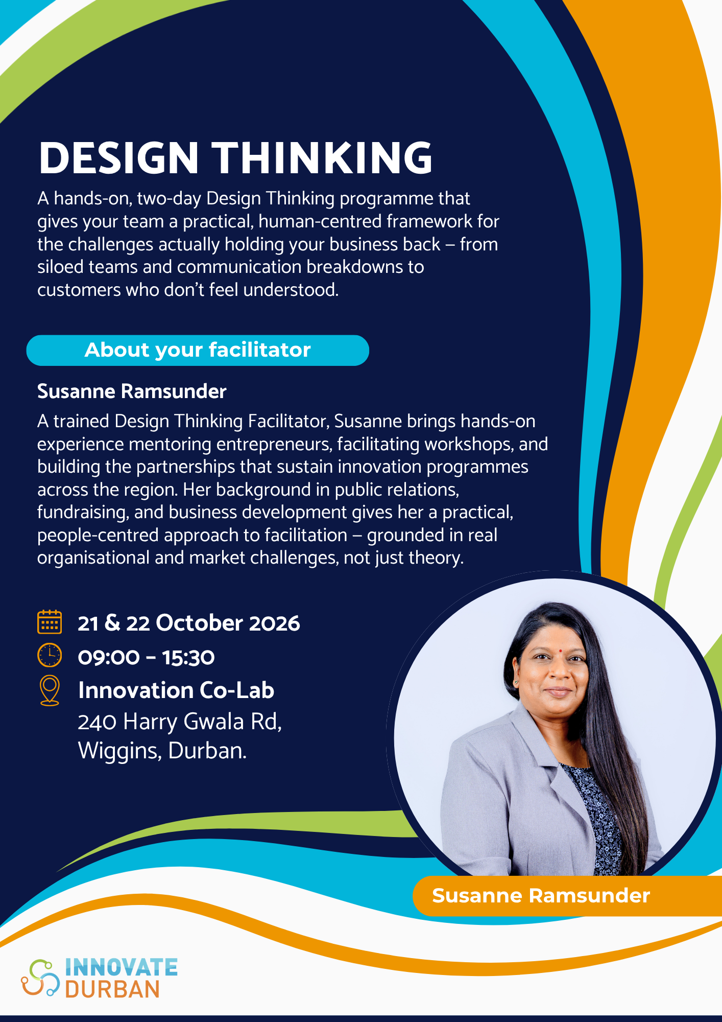 Innovate Durban Event Flyer - Click to Apply